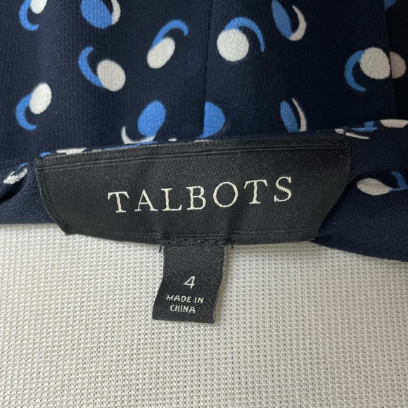 Talbots Polka Dot Midi Skirt Size 4 Navy Blue and White - Picture 6 of 10